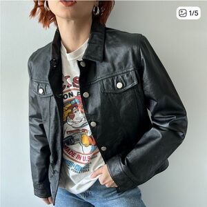 Metrostyle Black Genuine Leather Jacket